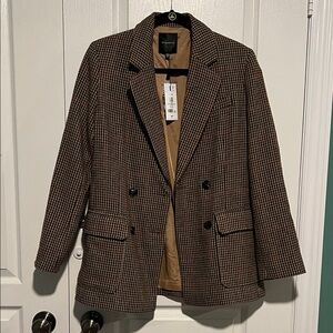 Dynamite Brown Checkered Blazer